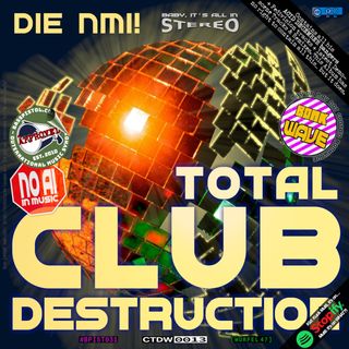 An exploding disco ball with lots of in part funny stickers on top.